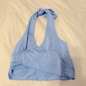 blue halter top
